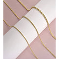 Jewelry Atelier Gold Chain Necklace Collection - 14K Solid Yellow Gold Filled Rope Chain Necklaces for Women and Men with Different Sizes (2.1mm, 2.7mm, or 3.8mm)