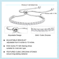 APSVO 18K White Gold Plated Tennis Bracelet with CZ Crystals 925 Sterling Silver Bracelets for Women Mom Wife April Birthstone Bracelet Birthday Mother's Day Jewelry Gifts for Her