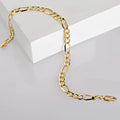 Jewelry Atelier Gold Filled Chain Bracelet Collection - 14K Solid Yellow Gold Filled Figaro Chain Bracelets for Women and Men with Different Sizes (4.7mm)