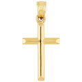 14K Yellow Gold Polished Basic Cross Pendant - Women