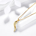 Hipunk 925 Sterling Silver 18K Gold Plated Italian Horn Necklace Cornicello Pendant Necklace Lucky Talisman Amulet Jewelry Women Men Gift