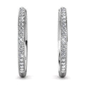 Cate & Chloe Bianca 18k White Gold Plated 25mm Hoop Earrings with Swarovski Crystals for Women