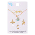 Time and Tru Women's Gold-Tone Interchangeable Spring Theme Charms Necklace.
