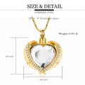 Cremation Jewelry Angel Wing Heart Urn Pendant Necklaces for Women Crystal Birthstone Urns for Human Ashes Memorial Locket Keepsake Ashes Jewelry