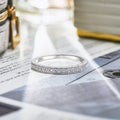 JeenMata 0.25 Carat Milgrain Band - Vintage Band - 18K White Gold Over Silver
