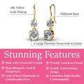Cate & Chloe Kadence 18k Yellow Gold Plated Dangle Earrings with Swarovski Crystals Gift for Women