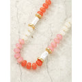 Time and Tru Goldtone Beaded Necklace, Pink, Coral and Simulated Pearl, 1 Piece