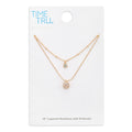 Time and Tru Women’s Layered Necklace with Cubic Zirconia Pendant