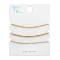 Time and Tru Gold Tone and Cubic Zirconia Link and Tennis Bracelet Set, Gold Tone, 7.5, 3-Piece