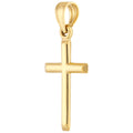 14K Yellow Gold Polished Basic Cross Pendant - Women