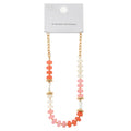 Time and Tru Goldtone Beaded Necklace, Pink, Coral and Simulated Pearl, 1 Piece
