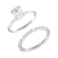 Believe in Brilliance Women's size 8 Fine Silver Plate Oval Bridal Ring Set with CZ Stones