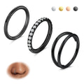 Briana Williams 3PCS Nose Rings Hoops Double Hoop Nose Rings 18G Hinged Conch Piercing Jewelry