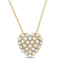 Everly Women's 2mm Cultured Pearl Yellow Gold Plated Pendant