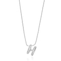 No Boundaries Silvertone Initial Bubble Letter Necklace, 1 Piece, Letter H