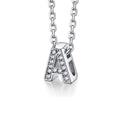 Silvora Women's Cubic Zirconia Initial Necklaces Sterling Silver Pendant Jewelry Gifts, Letter A