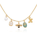 Time and Tru Women's Gold-Tone Interchangeable Spring Theme Charms Necklace.