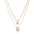 Time and Tru Women’s Layered Necklace with Cubic Zirconia Pendant
