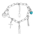 Time and Tru Women's Silver-Tone Interchangeable Faith Theme Charms Bracelet.