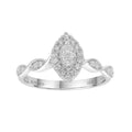 Brilliance Fine Jewelry Marquise 1/4 Carat Lab Grown Diamond Bridal Ring in Sterling Silver