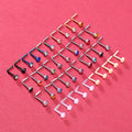 ZS 40Pcs/Set 20g Mix Color Cubic Zircon Nose Ring Piercing Round Crystal Nostril Piercing Nose Bone/L Shaped/Nose Screws Nose Stud Piercing