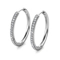 Cate & Chloe Bianca 18k White Gold Plated 25mm Hoop Earrings with Swarovski Crystals for Women