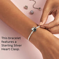 PAN-DORA Moments Heart Clasp Snake Chain Bracelet - Charm Bracelet - Compatible Moments Charms - Comes with Gift Box