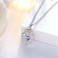 Beautlace 925 Sterling Silver Birthstone Necklace Rose Flower Heart Pendant Jewelry Christmas Valentines Mother's Day Gifts for Women Mom Wife/Lover