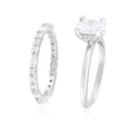 Believe in Brilliance Women's size 8 Fine Silver Plate Oval Bridal Ring Set with CZ Stones