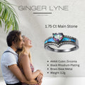 Black Engagement Ring for Women Mystic Topaz CZ Heart Promise Ring Gift for Her Ginger Lyne