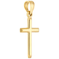 14K Yellow Gold Polished Basic Cross Pendant - Women