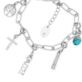 Time and Tru Women's Silver-Tone Interchangeable Faith Theme Charms Bracelet.