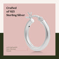 Kezef Women's Sterling Silver Hoop Earrings - 925 Earring Hoops - Hypoallergenic - 18mm
