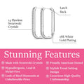 Cate & Chloe Nadia 18k White Gold Plated 24mm Hoop Earrings with Swarovski Crystals Gift for Women