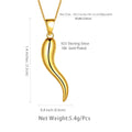 Hipunk 925 Sterling Silver 18K Gold Plated Italian Horn Necklace Cornicello Pendant Necklace Lucky Talisman Amulet Jewelry Women Men Gift