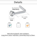 ZS 40Pcs/Set 20g Mix Color Cubic Zircon Nose Ring Piercing Round Crystal Nostril Piercing Nose Bone/L Shaped/Nose Screws Nose Stud Piercing
