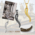 Hipunk 925 Sterling Silver 18K Gold Plated Italian Horn Necklace Cornicello Pendant Necklace Lucky Talisman Amulet Jewelry Women Men Gift