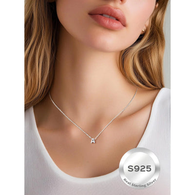 ChicSilver Initial Necklaces for Women 26 Letter Alphabet A-Z Pendant Necklace in Sterling Silver Birthday Jewelry Gifts