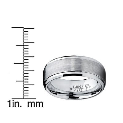 Metal Masters Mens Tungsten Ring Wedding Band Raised Brushed Finish 9mm