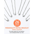 Silvora Initial C Bracelet Women Sterling Silver Letter Chic Silver Heart Bracelets