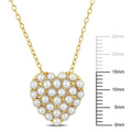 Everly Women's 2mm Cultured Pearl Yellow Gold Plated Pendant