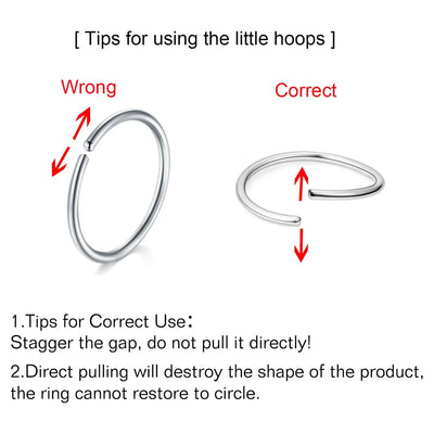 Briana Williams L Shape 316L Surgical Steel 18g Hypoallergenic Nose Rings Hoops, 8mm/10mm, 40pcs