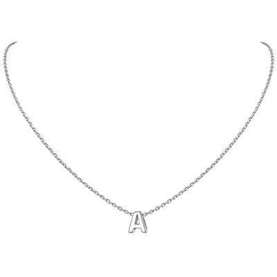 ChicSilver Initial Necklaces for Women 26 Letter Alphabet A-Z Pendant Necklace in Sterling Silver Birthday Jewelry Gifts