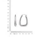 Time and Tru Adult Female Silver-Tone Rectangular Hoop Click-It Earring