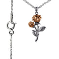 Brilliance Fine Jewelry Women's Rose Pendant in Two Tone Sterling Silver with 14KT Gold Plate