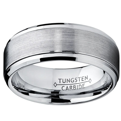 Metal Masters Mens Tungsten Ring Wedding Band Raised Brushed Finish 9mm