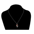Brilliance Fine Jewelry Women's Rose Pendant in Two Tone Sterling Silver with 14KT Gold Plate