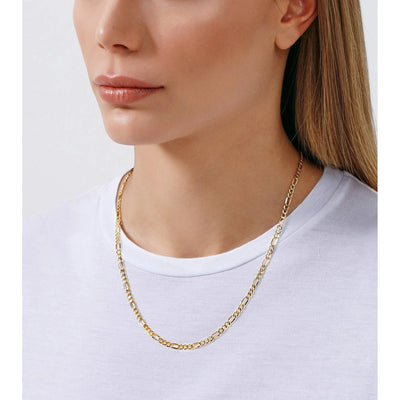 Jewelry Atelier Gold Chain Necklace Collection - 14K Solid Yellow Gold Filled Figaro Chain Necklaces for Women and Men with Different Sizes (2.8mm, 3.7mm, 4.7mm, 5.6mm)