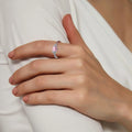 Bestyle Infinity Love Celtic Knot Rings Women Sterling Silver Heart Rings October Pink Tourmaline Gemstone Rings for Her Mom Daughter